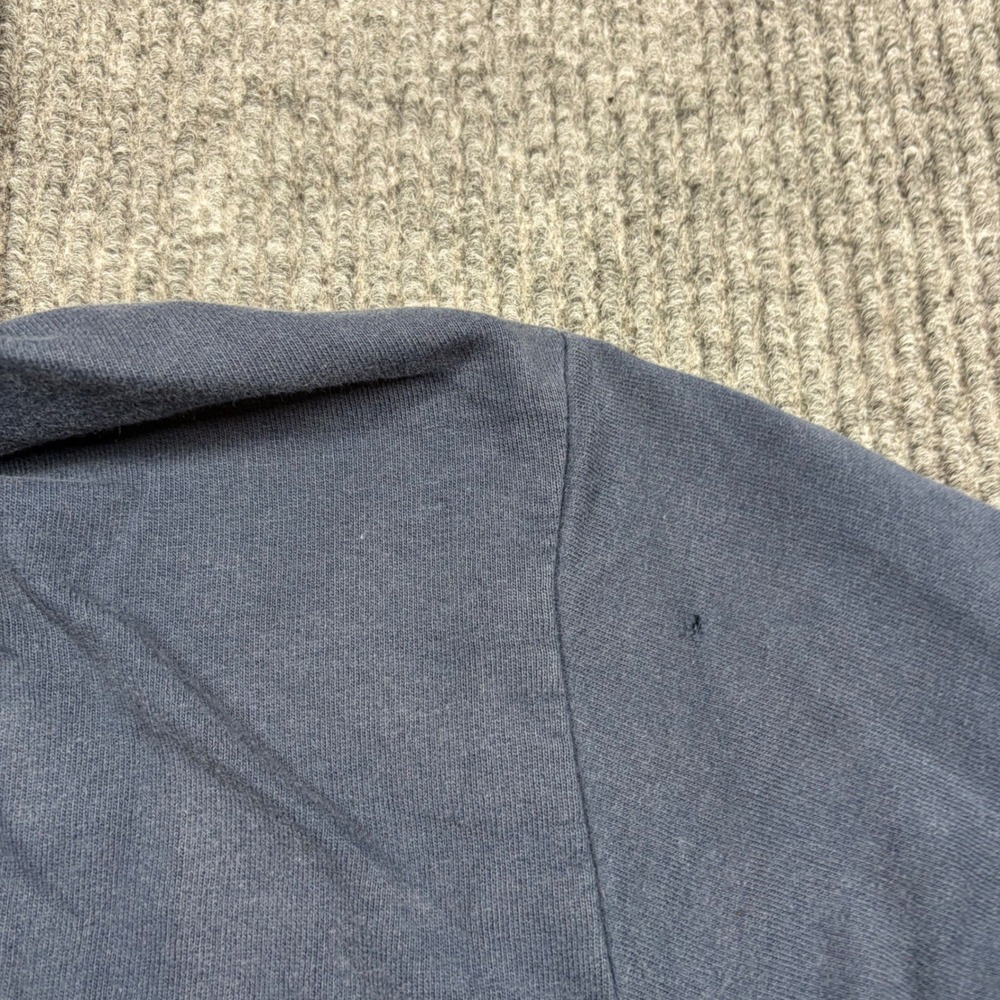 Columbia Hoodie Mens XL Blue Logo Sleeve Pullover Sweatshirt Pocket Distressed - Picture 11 of 11